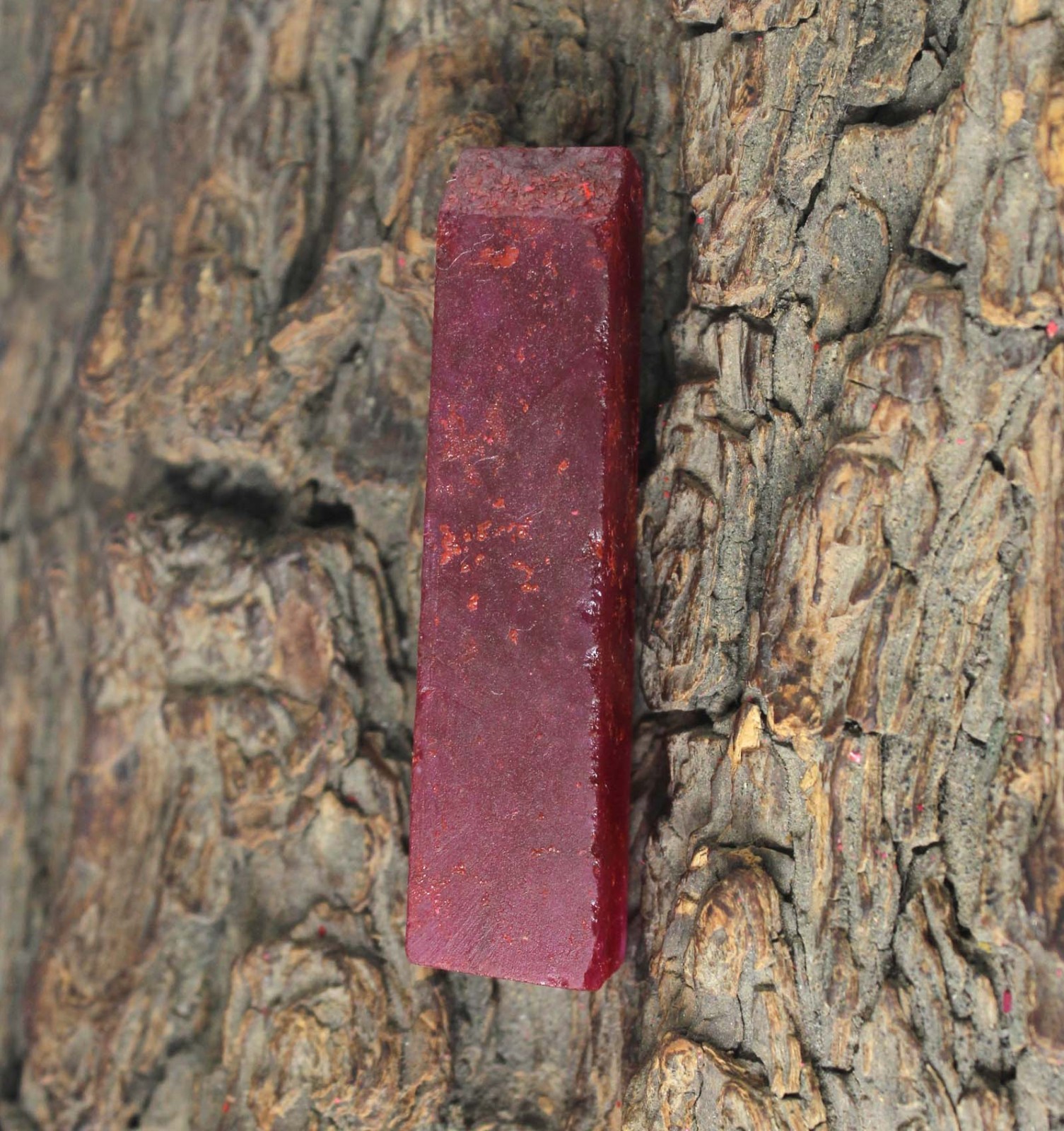 124 Ct Certified Natural Red Ruby Gemstone Slice Rough T36909 Birthday Discount