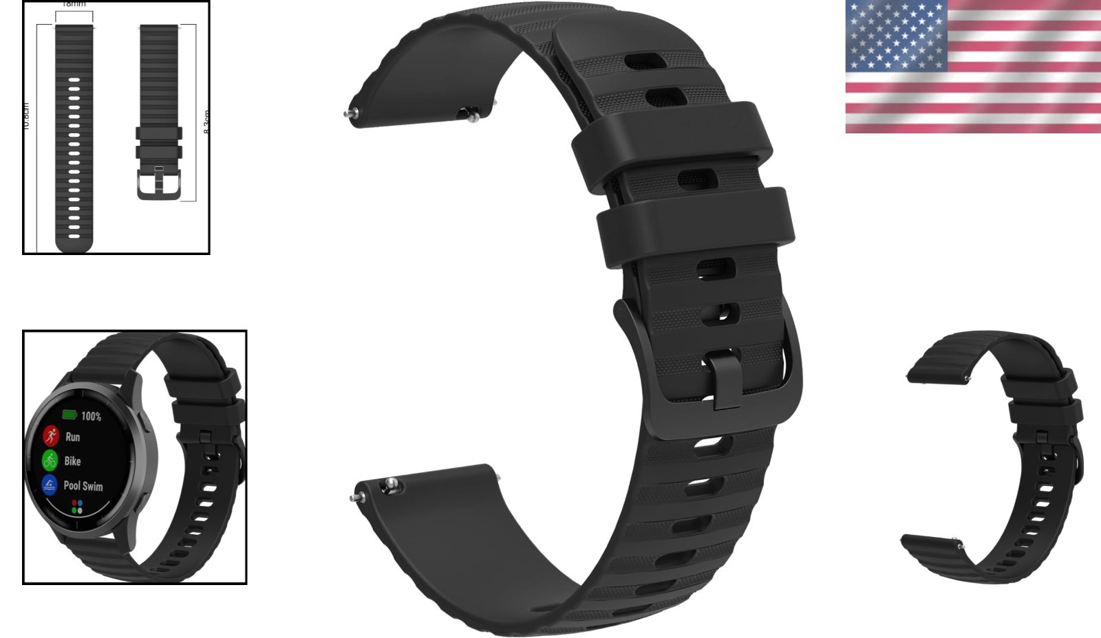Comfortable Silicone Sport Bands for Smartwatches – Quick Release, All Sizes