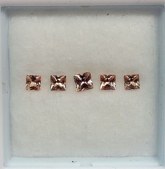 Heated, Orange Benitoite Gemstone Parcel, .39 ctw., 2.0 mm to 2.5 mm #bfh39