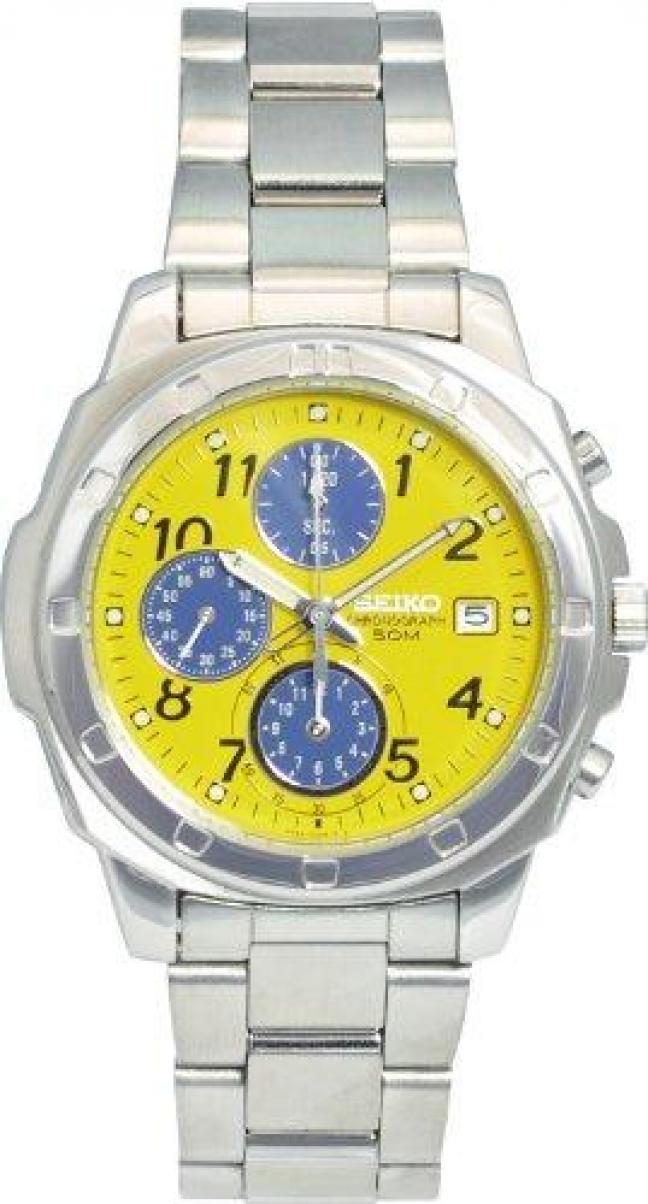 SEIKO SND409 Chronograph Yellow Dial men Watch New Japan