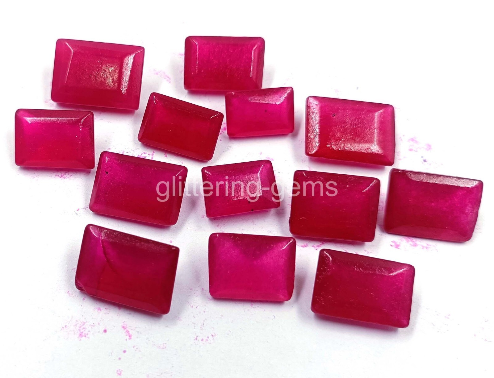 DYED 120 Ct Natural Pink Ruby Lot Emerald Cut Certified IGL Loose Gemstone 5MSZ