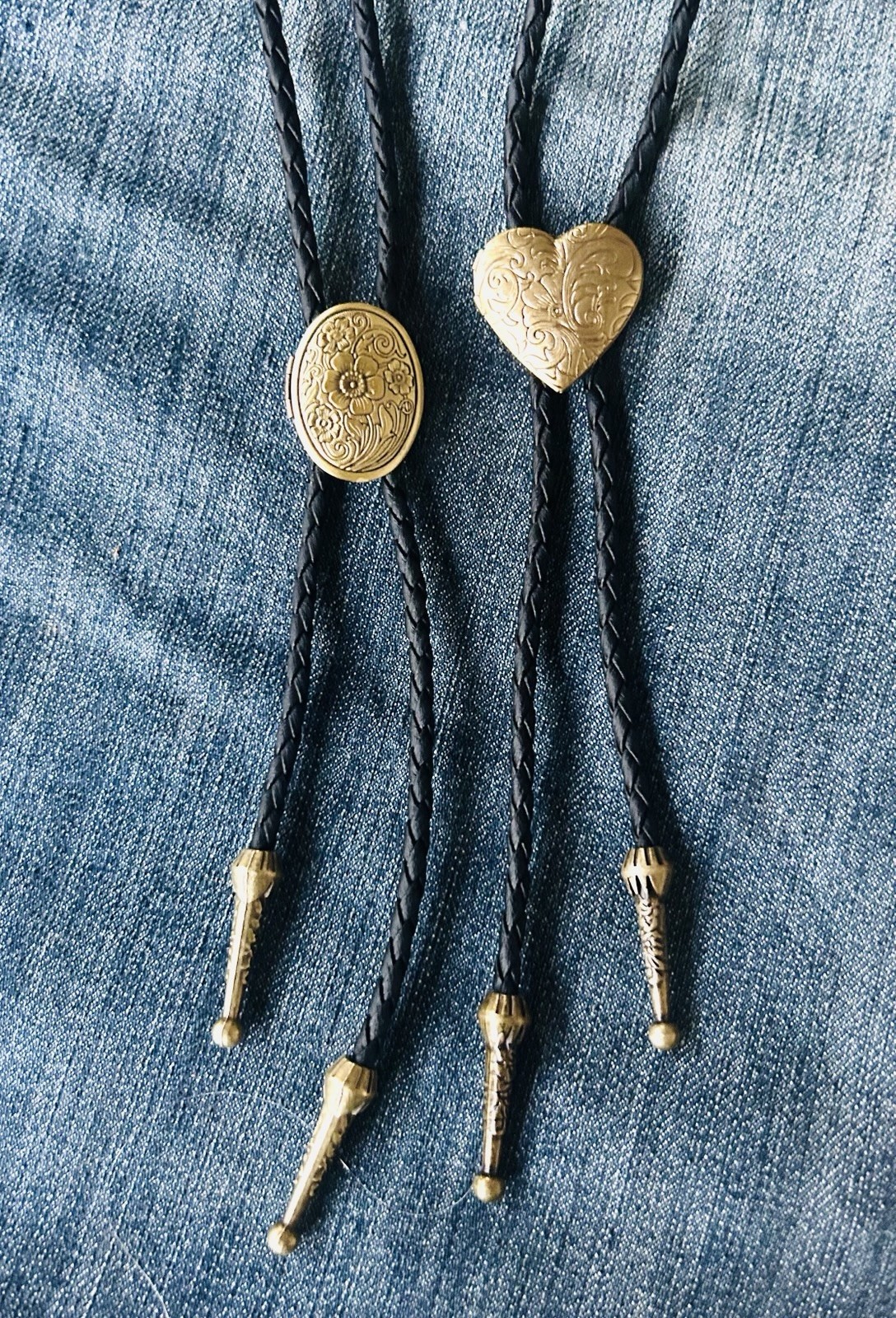 Antique Gold/Bronze Bolo Tie Leather Cord+ FAST FREE SHIPPING USA