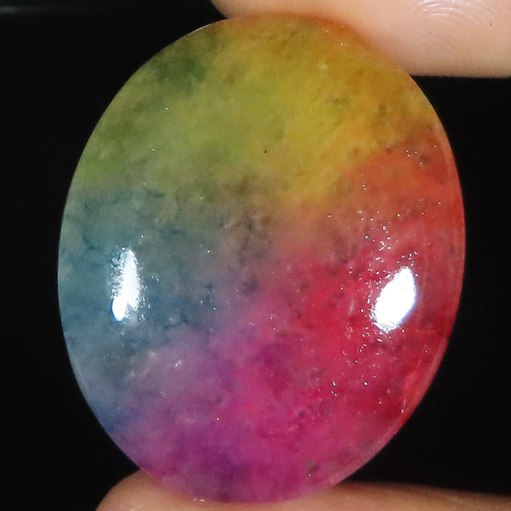 Solar Quartz Multi Color Oval Shape Healing Gemstone 41.80 Cts 24x29x6 mm MS168