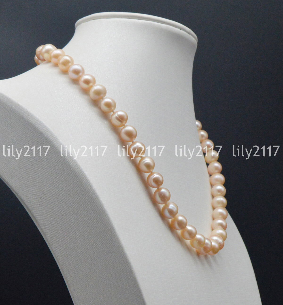 Natural 9-10mm Pink Akoya Freshwater Real Baroque Pearls Necklaces 14-48” 14KGP