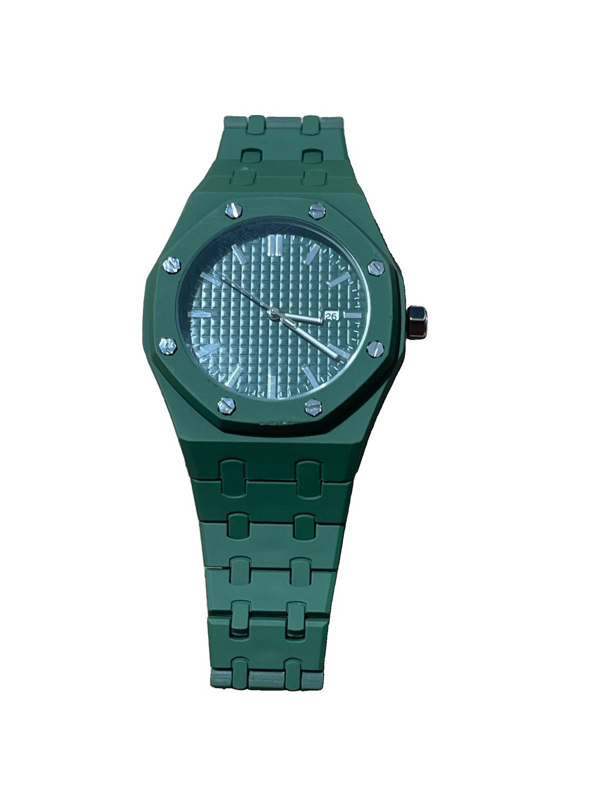 Men Calendar Octagonal Quartz-powered Watch Sports Plastic