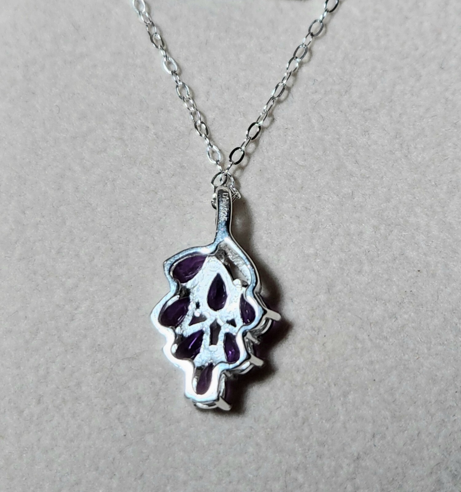Natural Rich AAA Purple Amethyst Pendant in 925 Sterling Silver 18″ Necklace