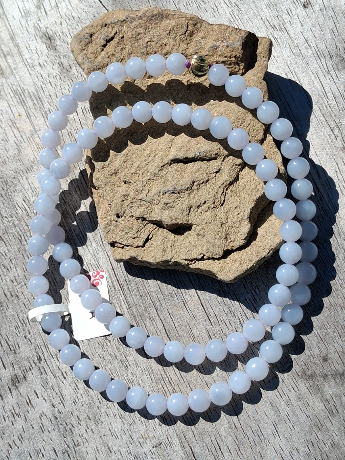 Certified Jadeite Round Beaded Strand Necklace, with Gold-Tone Clasp 25in, 7.6mm