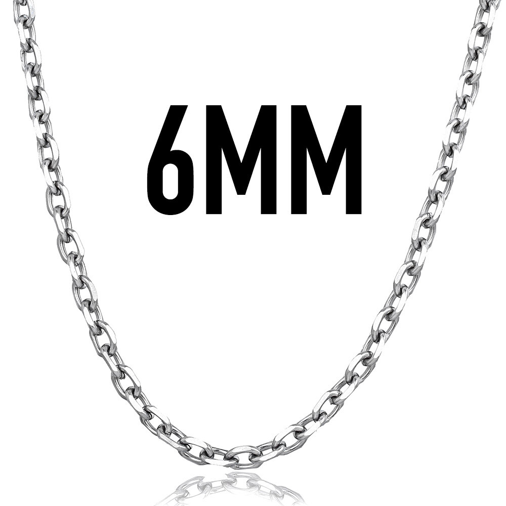 3/6/9mm Mens Chain Silver Stainless Steel Cable Link Necklace 18/20/22/24 inches