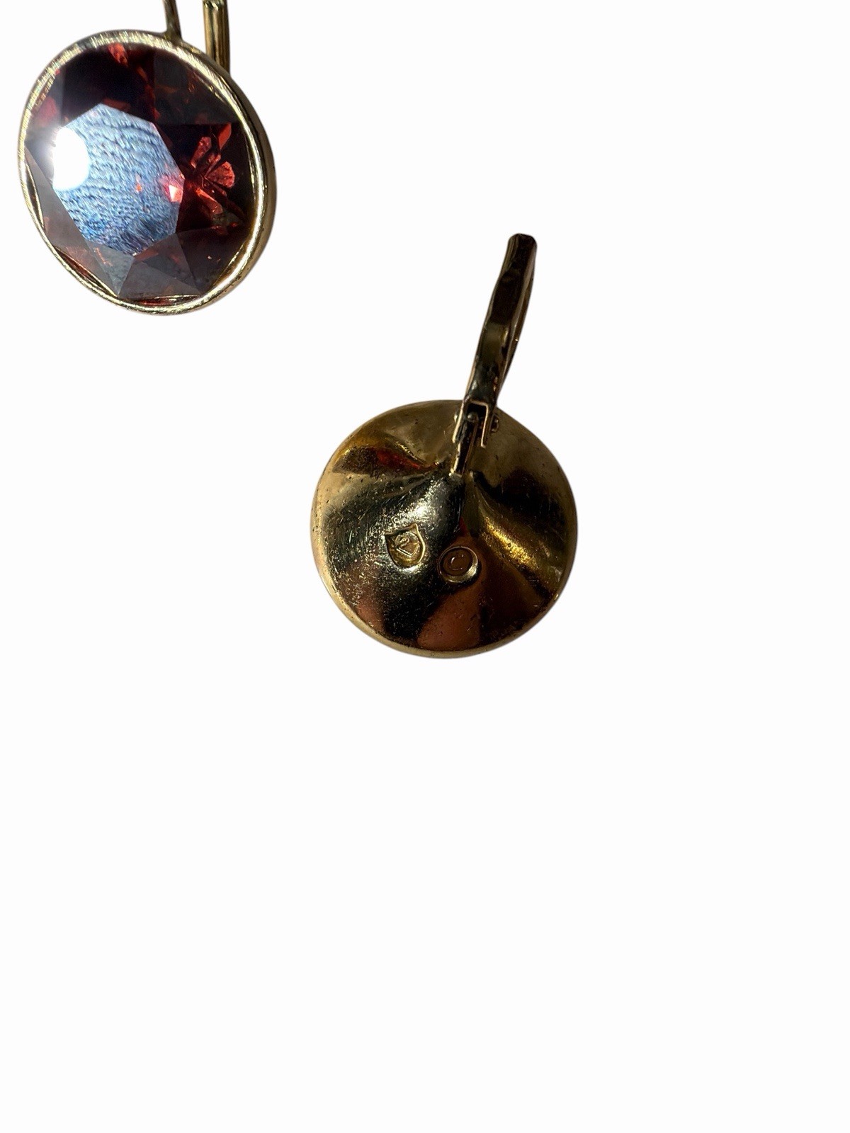 Swarovski Element Drop Earrings 12.7 mm Round Amber Brown earrings Leverback