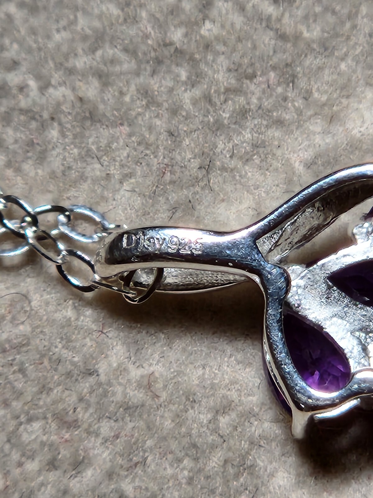 Natural Rich AAA Purple Amethyst Pendant in 925 Sterling Silver 18″ Necklace