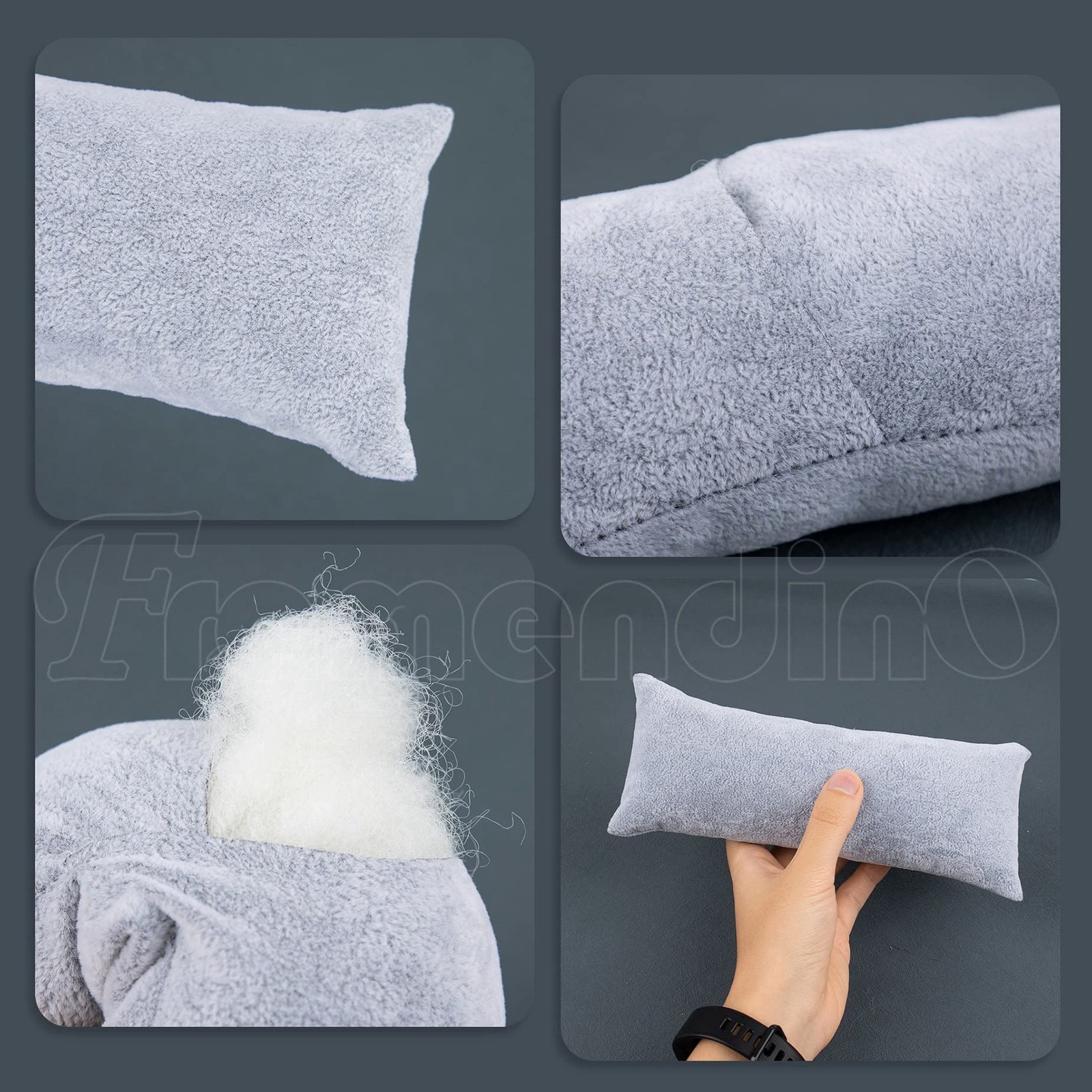 , 2 Pack Gray Long Watch Pillow Velvet Bracelet Bangle Cushions Display Pillo…