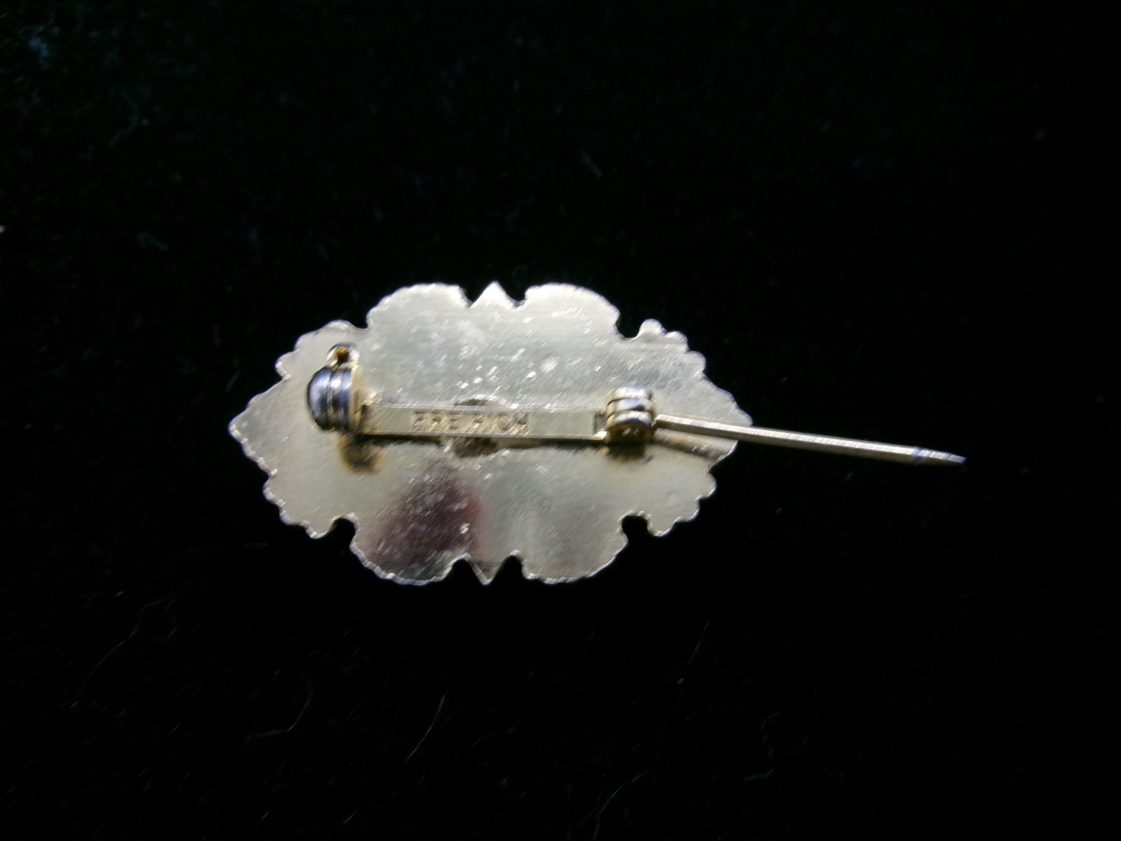 VINTAGE FREIRICH BLUE CABOCHON STATEMENT PIN BROOCH SEE DETAILS