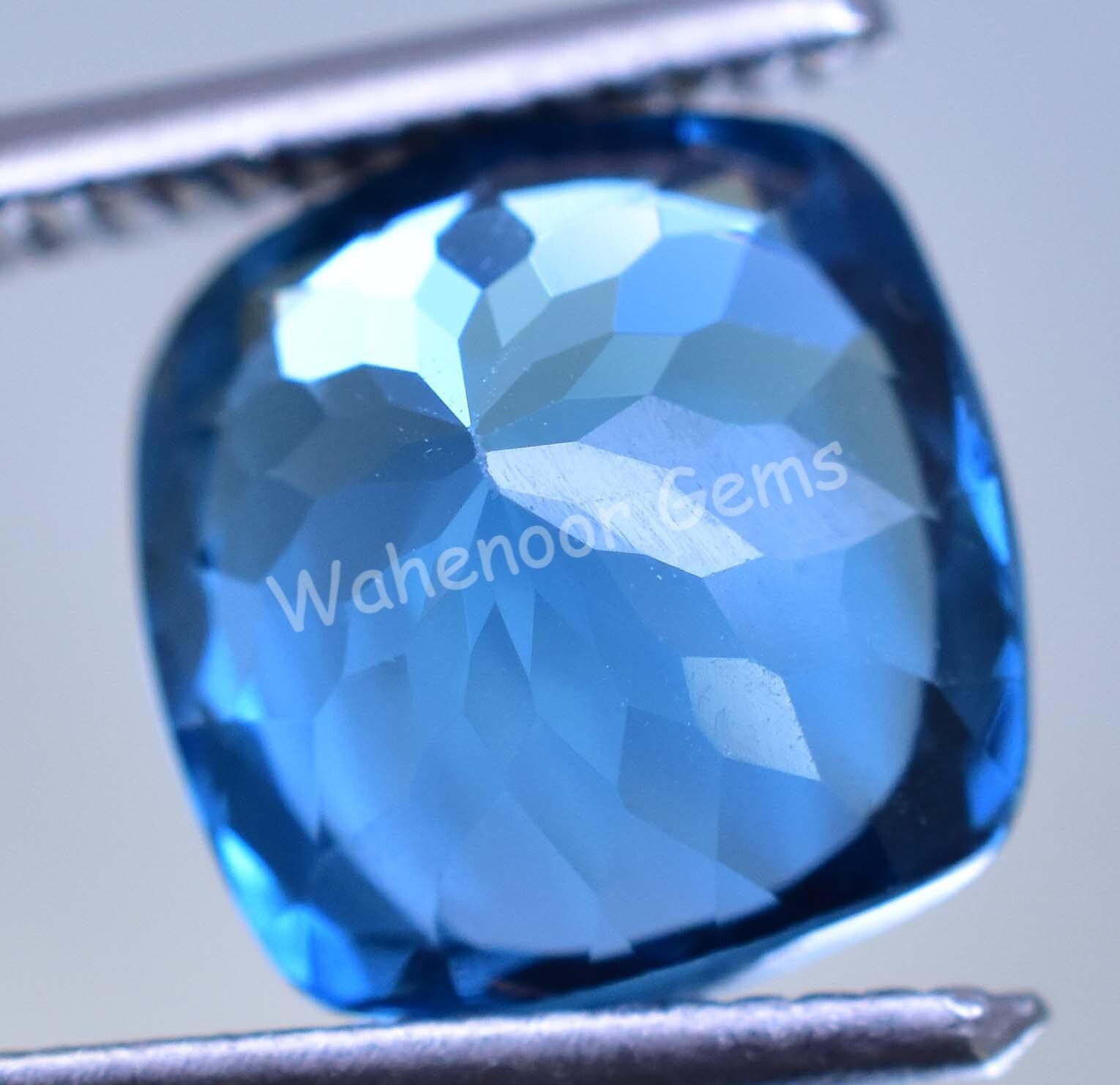 Natural Blue Zircon 7.20 Ct Cushion Stunning Certified Cambodian Gemstone