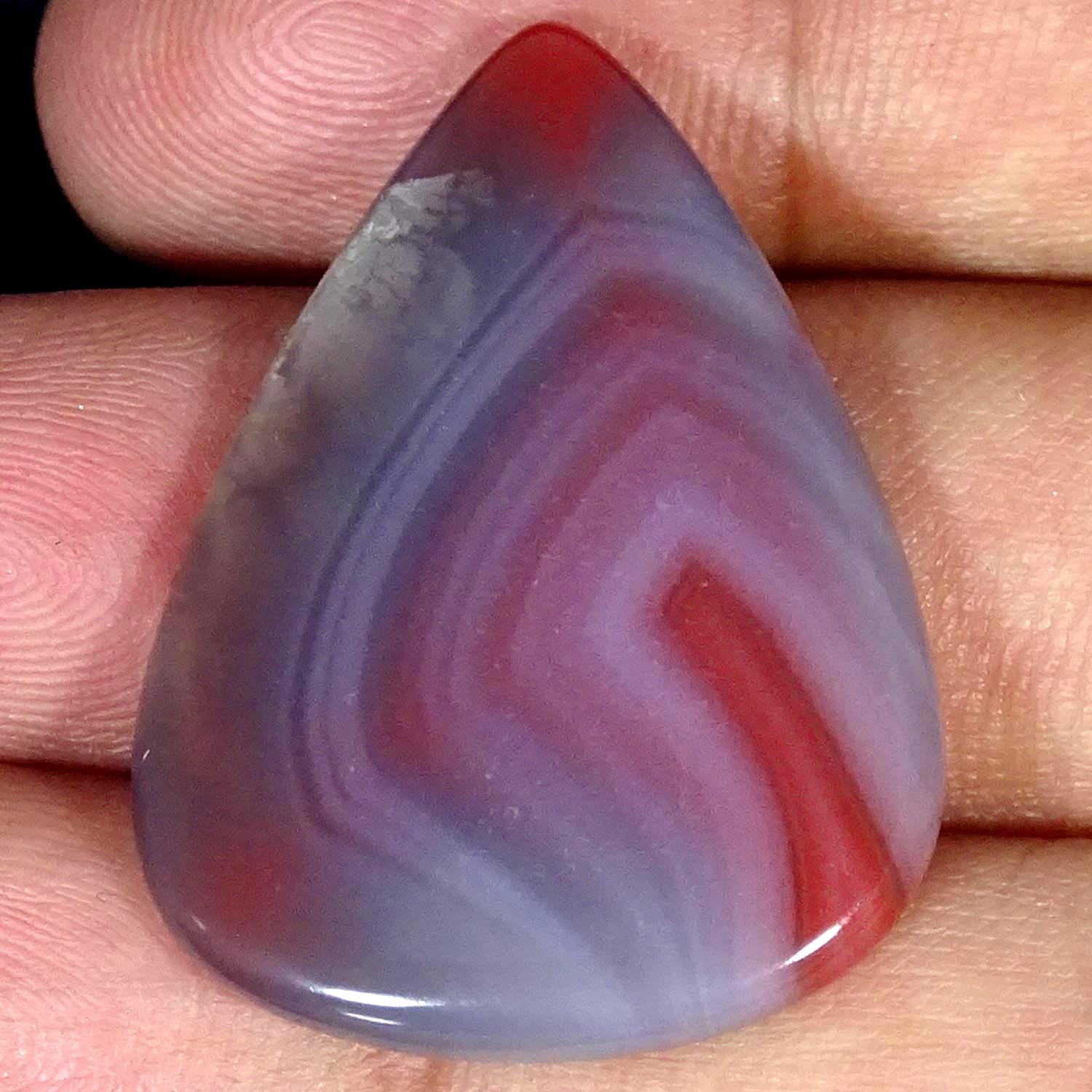 30.80Cts Natural Designer Botswana Agate Pear Cabochon Gemstone 25X35X5MM