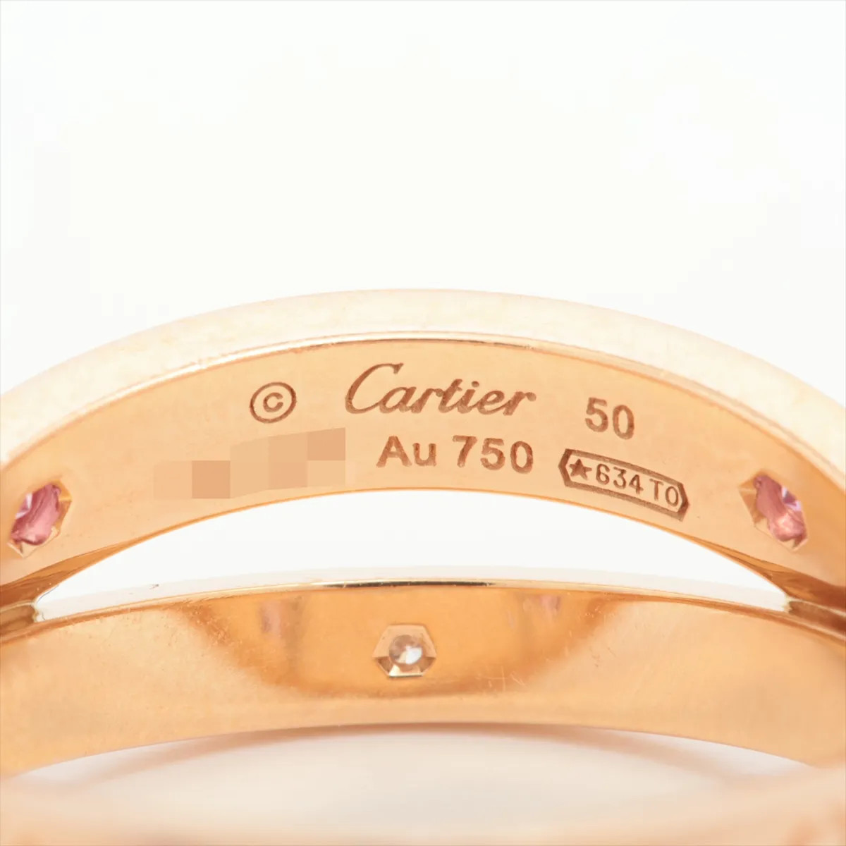Cartier Be Love Pink sapphire diamond Ring 750(PG) 6.7g 50