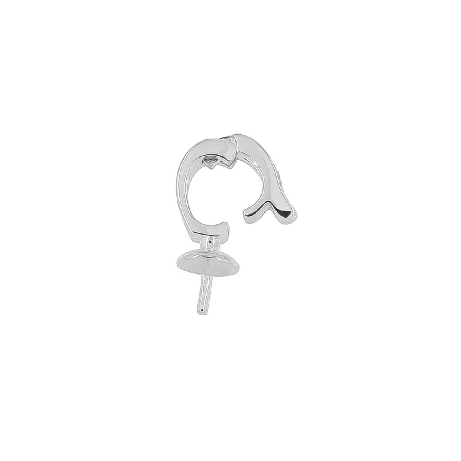 1PC Sterling Silver CZ Hinge Clasp Pendant Bail with Pearl Cup Pin #97419