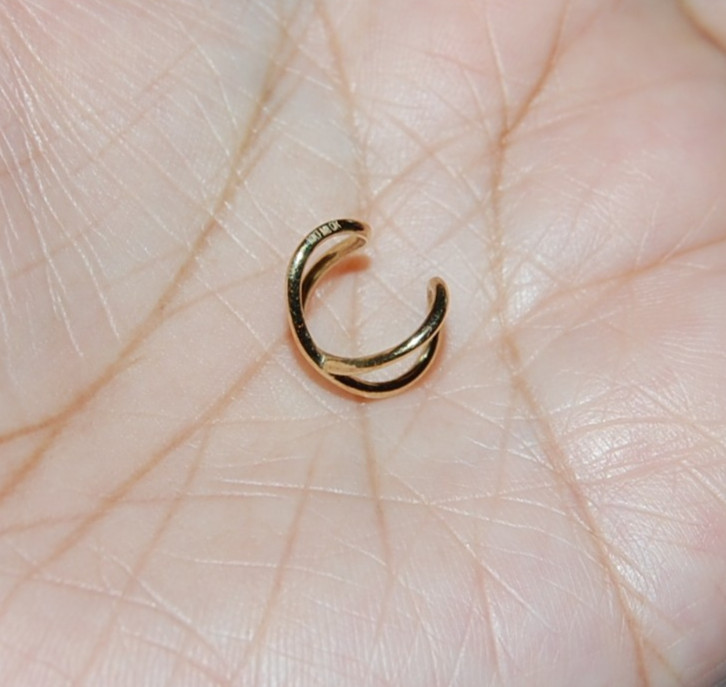 10K Solid Yellow Gold Hoop Earrings Infinity Ear Cuff 100%AUTHENTIC 10KT Stamped