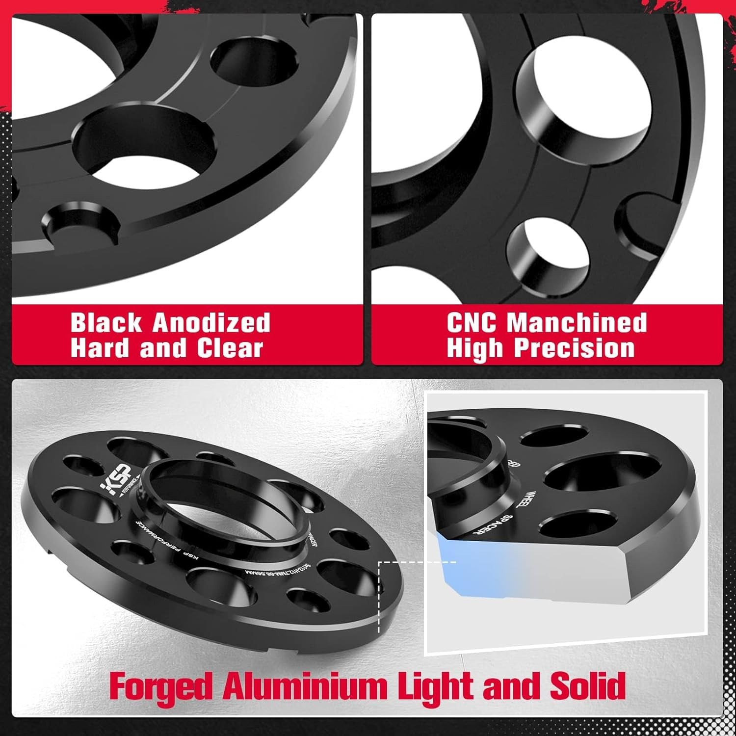 KSP 5×112 Wheel Spacers 12mm Hubcentric Mercedes W204 W208 W209 W216 AMG 2PC