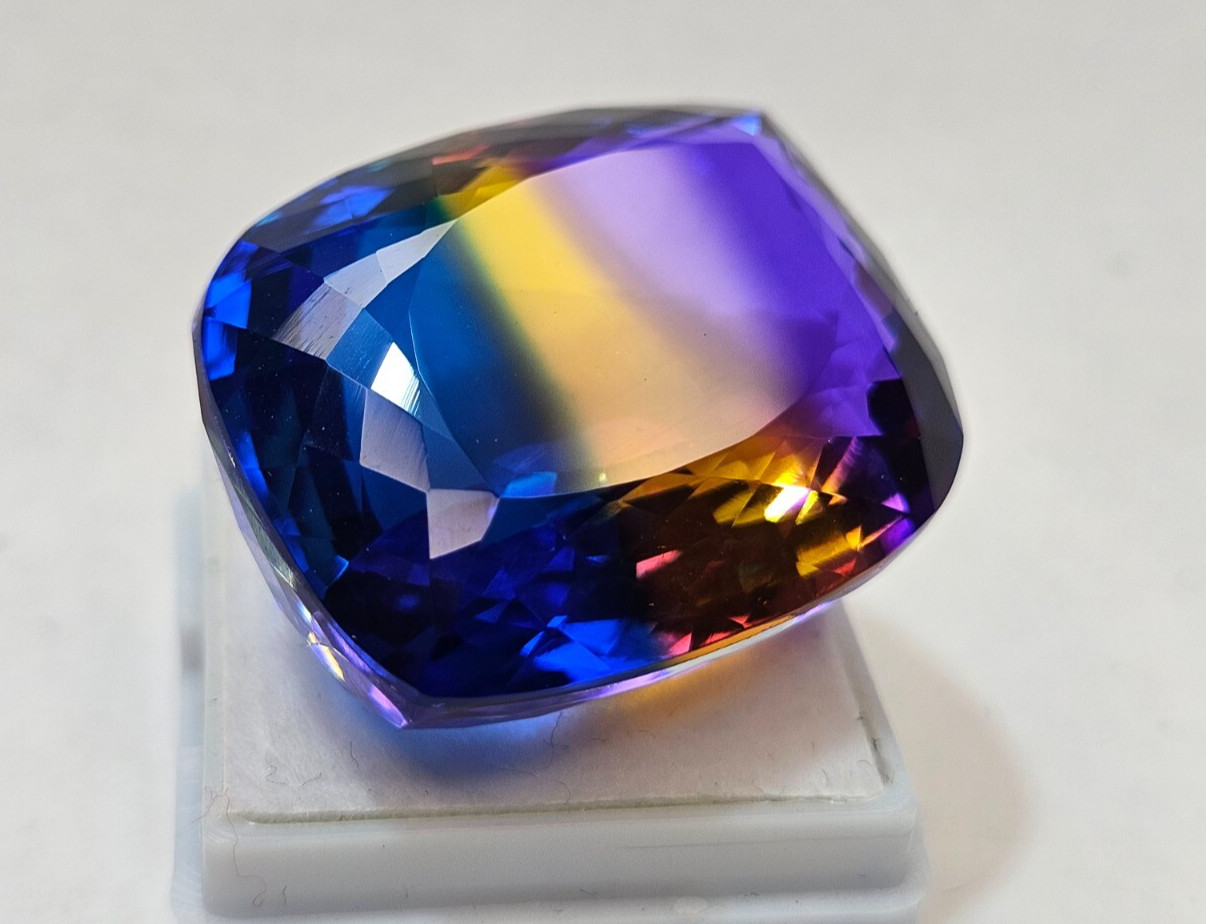 Bi-Colour Ametrine Natural Fancy Cut 90+ Ct Certified Loose Gemstone