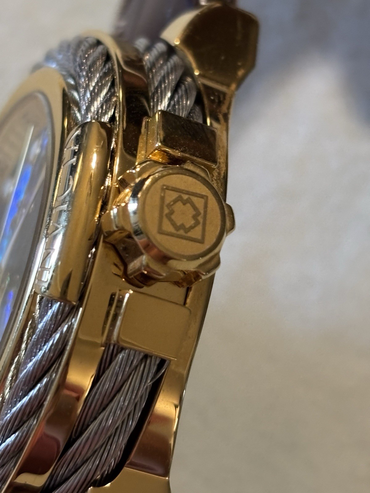 Invicta Bolt Men’s Automatic Watch Gold Tone Abalone Brown Leather model 24432