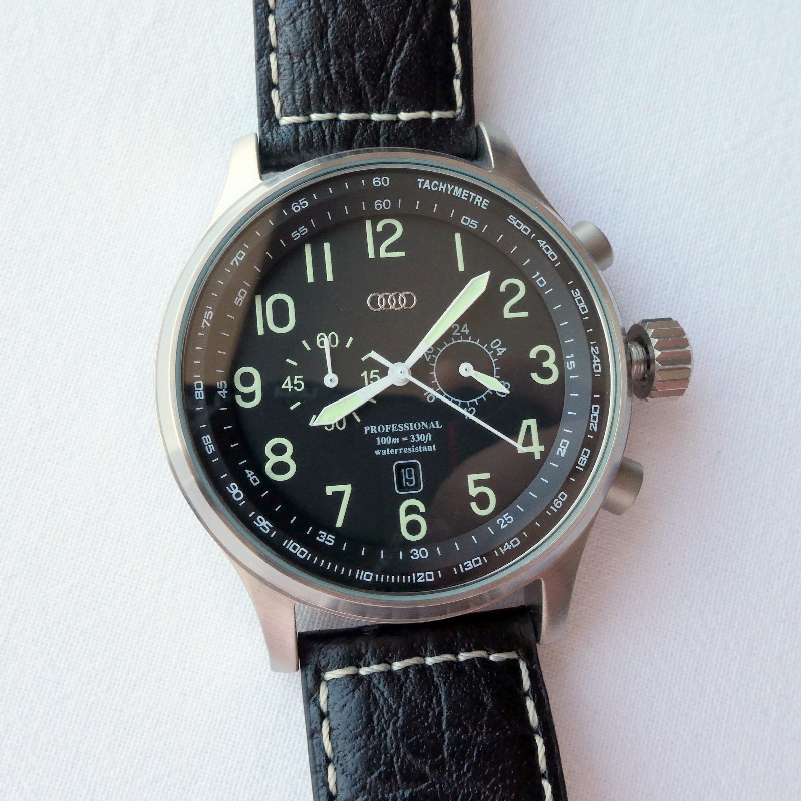 Audi RS S Motorsport Racing Pilot Car Accessory Driver Sport Chronograph Watch