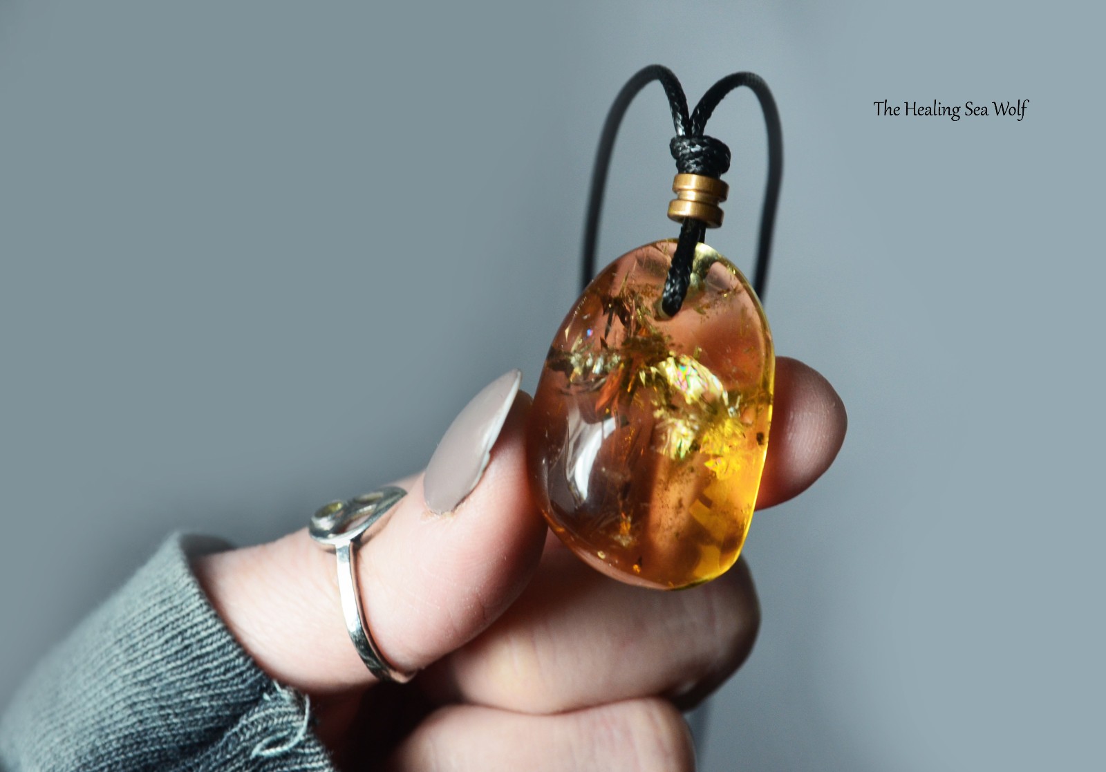 Natural Zambian Citrine Necklace with Rainbows Super Attractor Manifestation