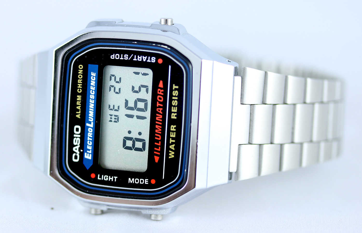 Casio A168WA-1 Men’s Stainless Steel Digital Alarm Stopwatch Watch New