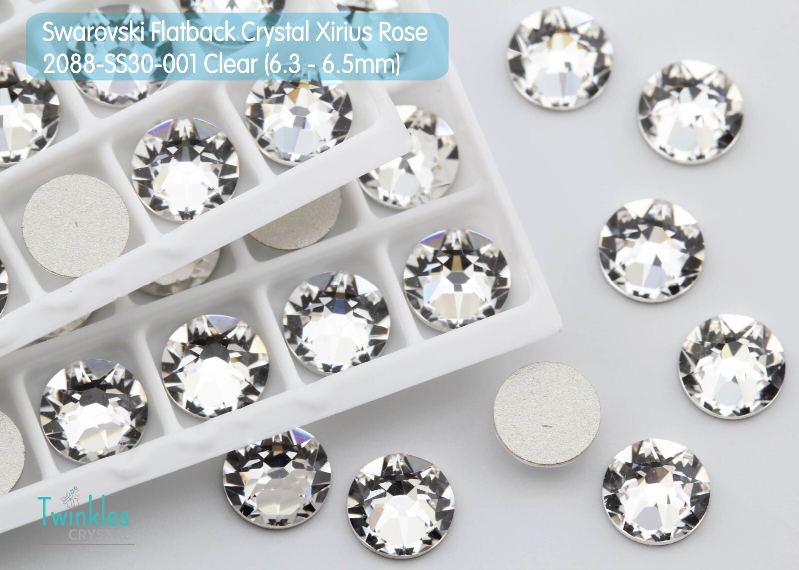 3-6.5mm (72pcs) Clear – Swarovski FlatBack Crystal – 2088-001F (SS12-S30)-001F