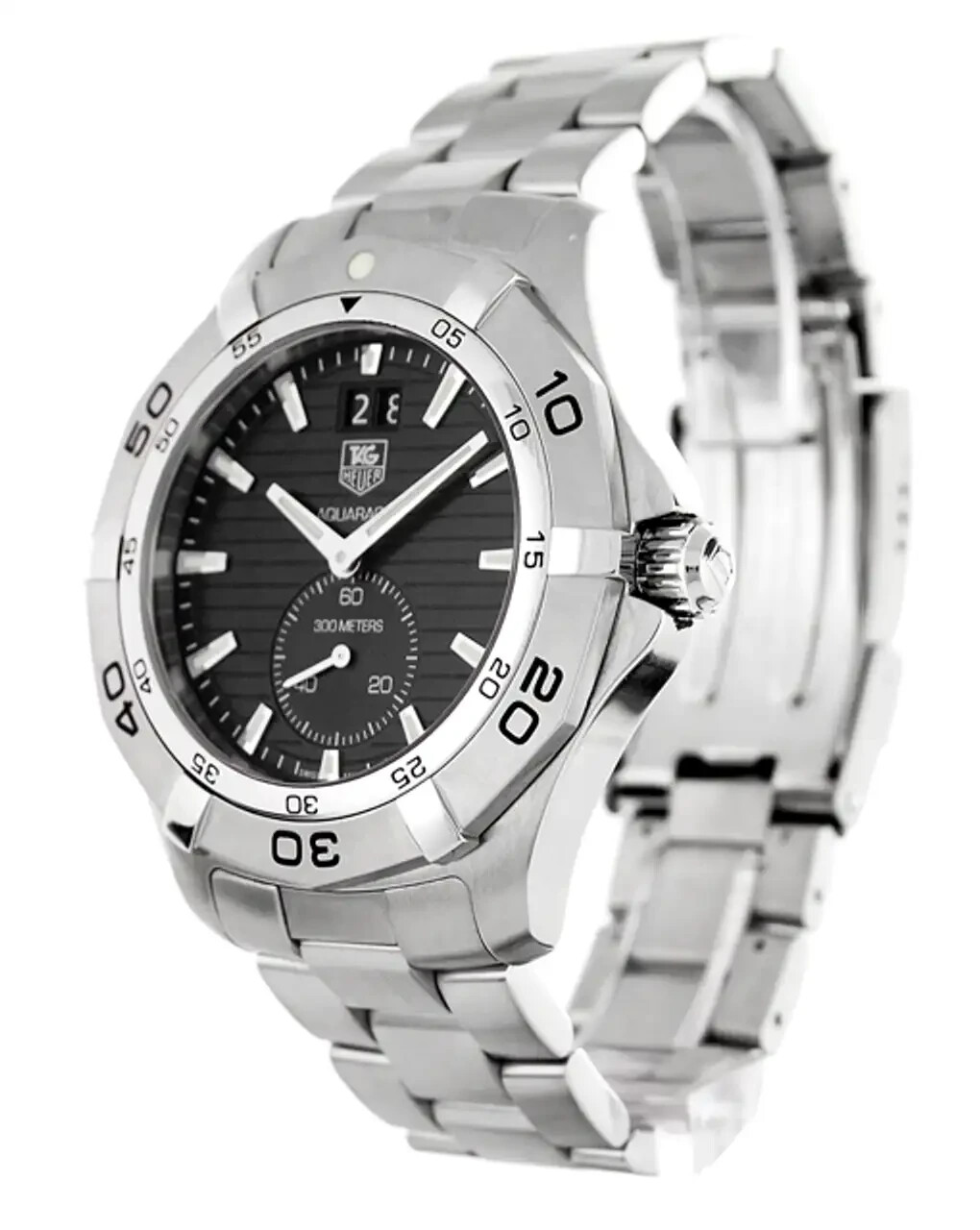 TAG Heuer men black Aquaracer swiss link monza autavia watch 300m WAF1014.BA0822