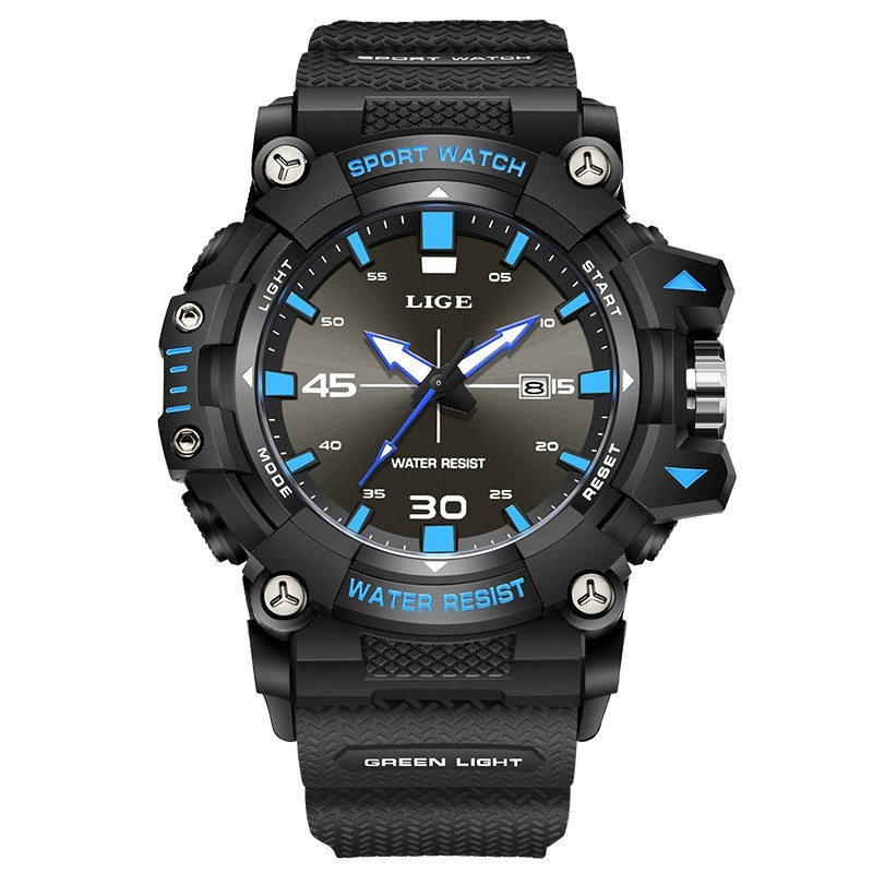 Men’s Sport Watch Big Dial Quartz Analog Date Luminous Waterproof Boy Wristwatch