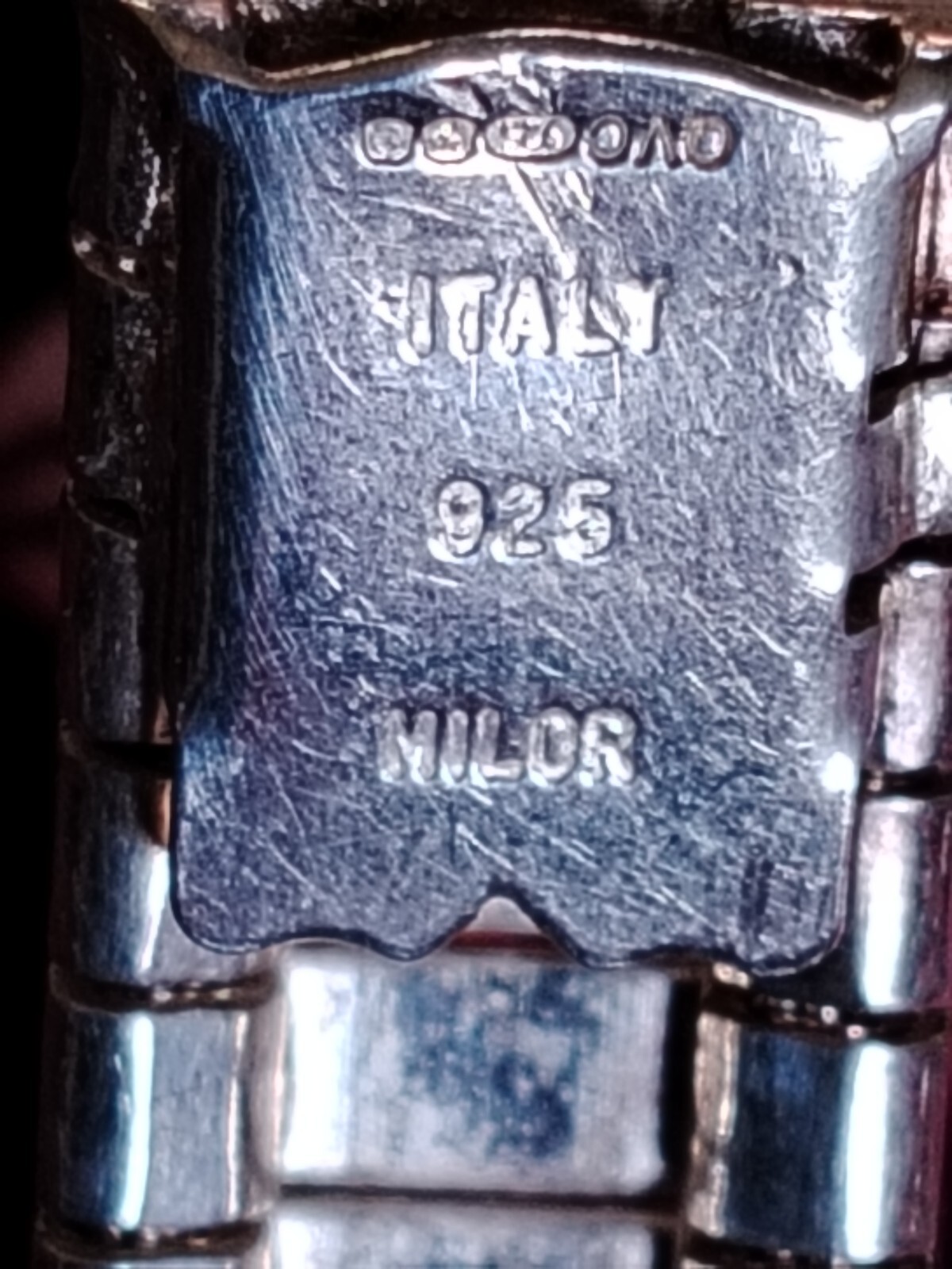 QVC Milor Italy 925 Silver Omega Style Flexible Bracelet / Tongue & Grove Catch