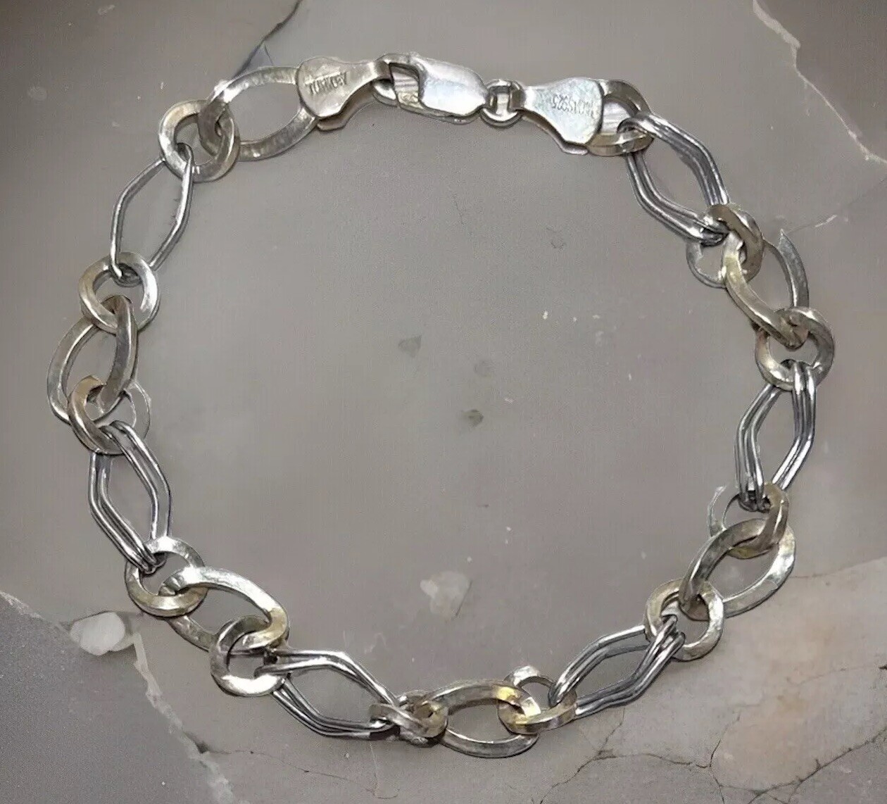 Vintage Turkey Designer Signed Midas Sterling Silver Bracelet, 7.75″, 4.8g