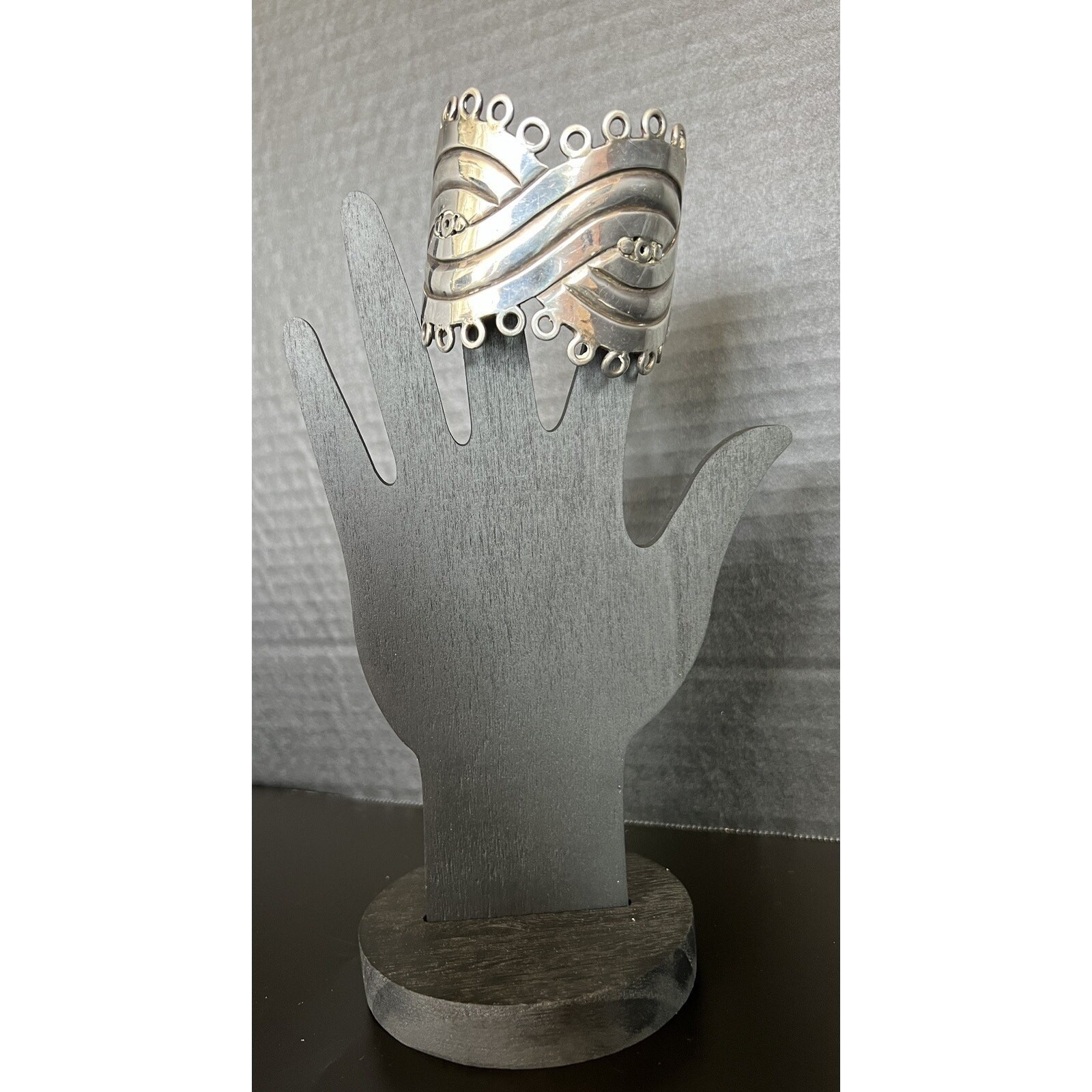 Vintage William Spratling Taxco Mexican Sterling Silver Mask Cuff 114g HEAVY