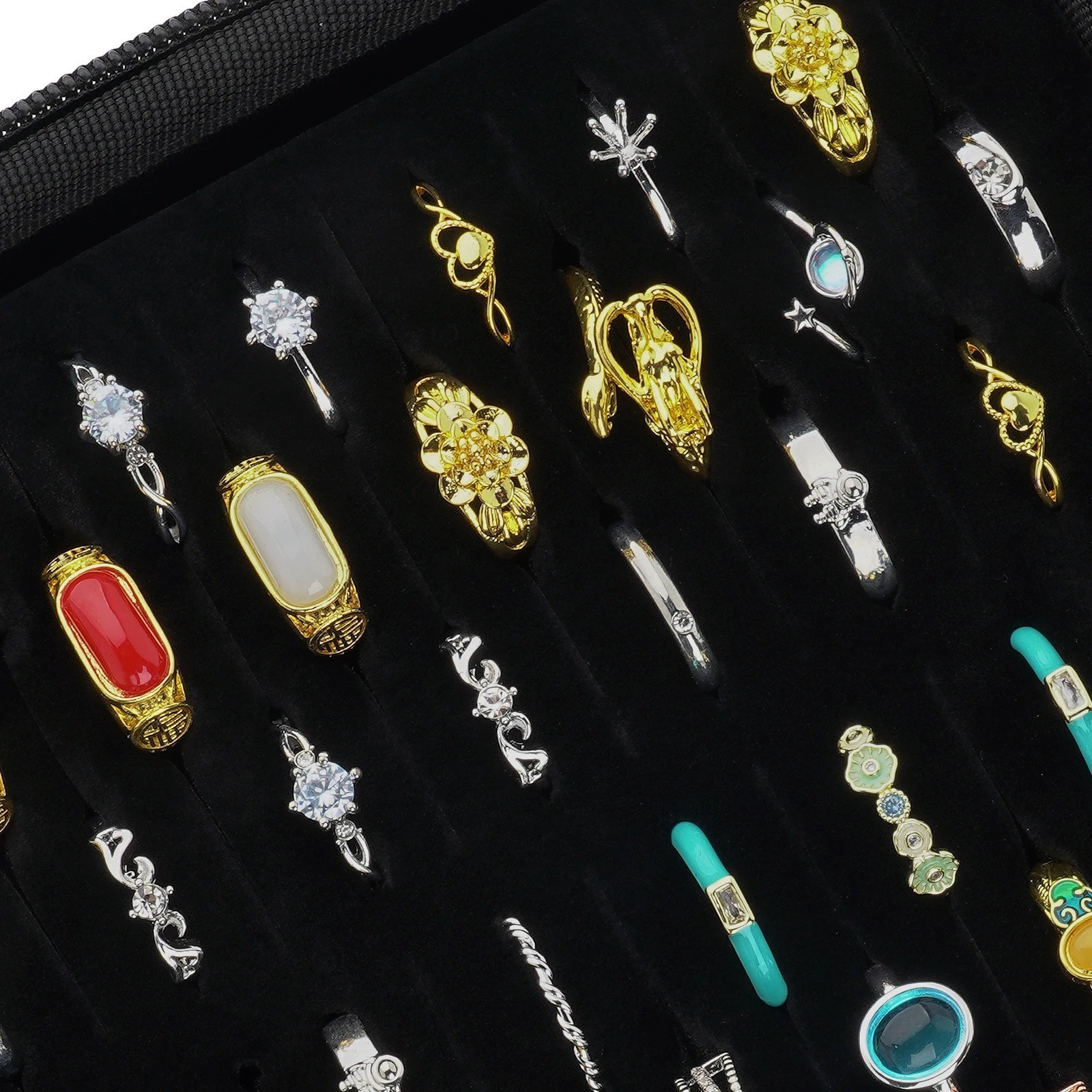 50+ Slots Ring Organizer Storage Case Jewelry Ring, Display Collector, Only Box
