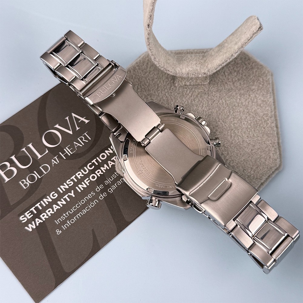 Men’s Bulova 96B256 Marine Star Chronograph Blue Dial Quartz Watch 43mm