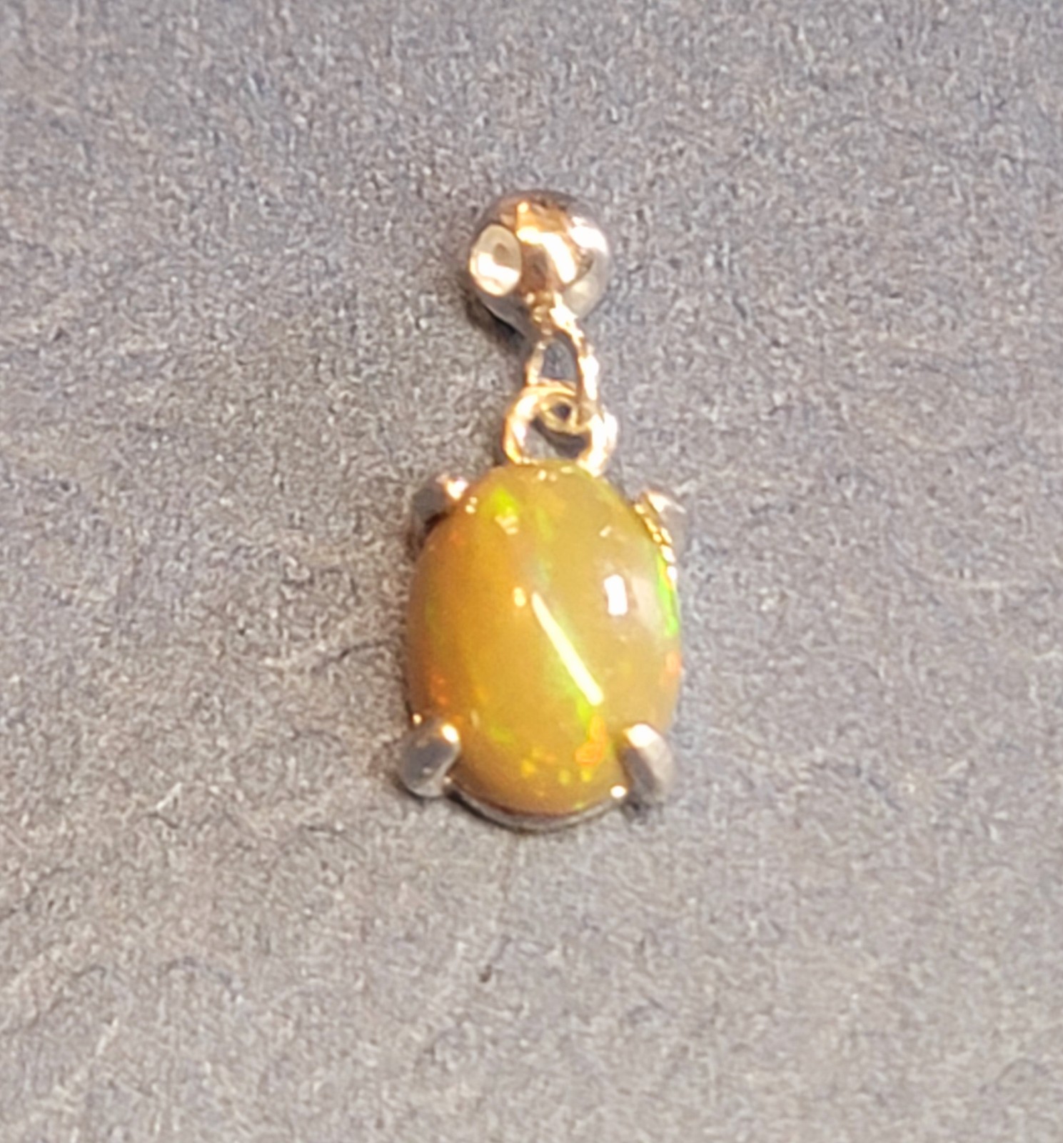Ethiopian Dark Fire Opal Charm/Pendant 8×6 925 Sterling Silver (SEE DETAILS)