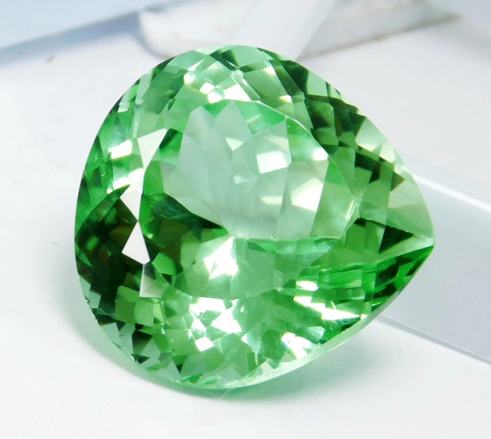 Natural Green Demantoid Garnet 27.50 Ct+ Pear Shape Unheated Certified Gemstone