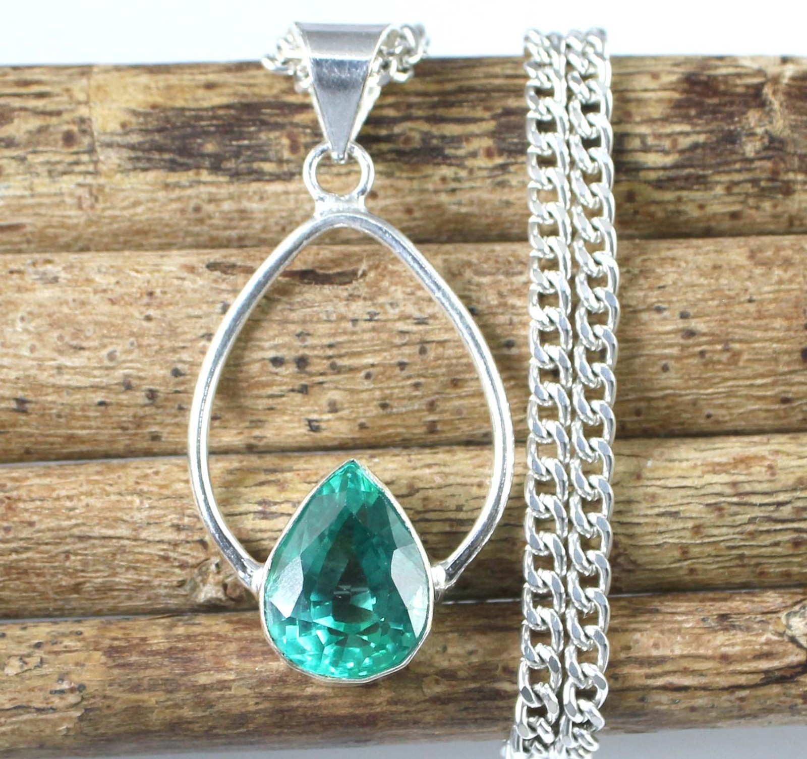 Natural 14.85 Ct Pear Bluish Green Grandidierite Gems Certified Pendant SEE VDO