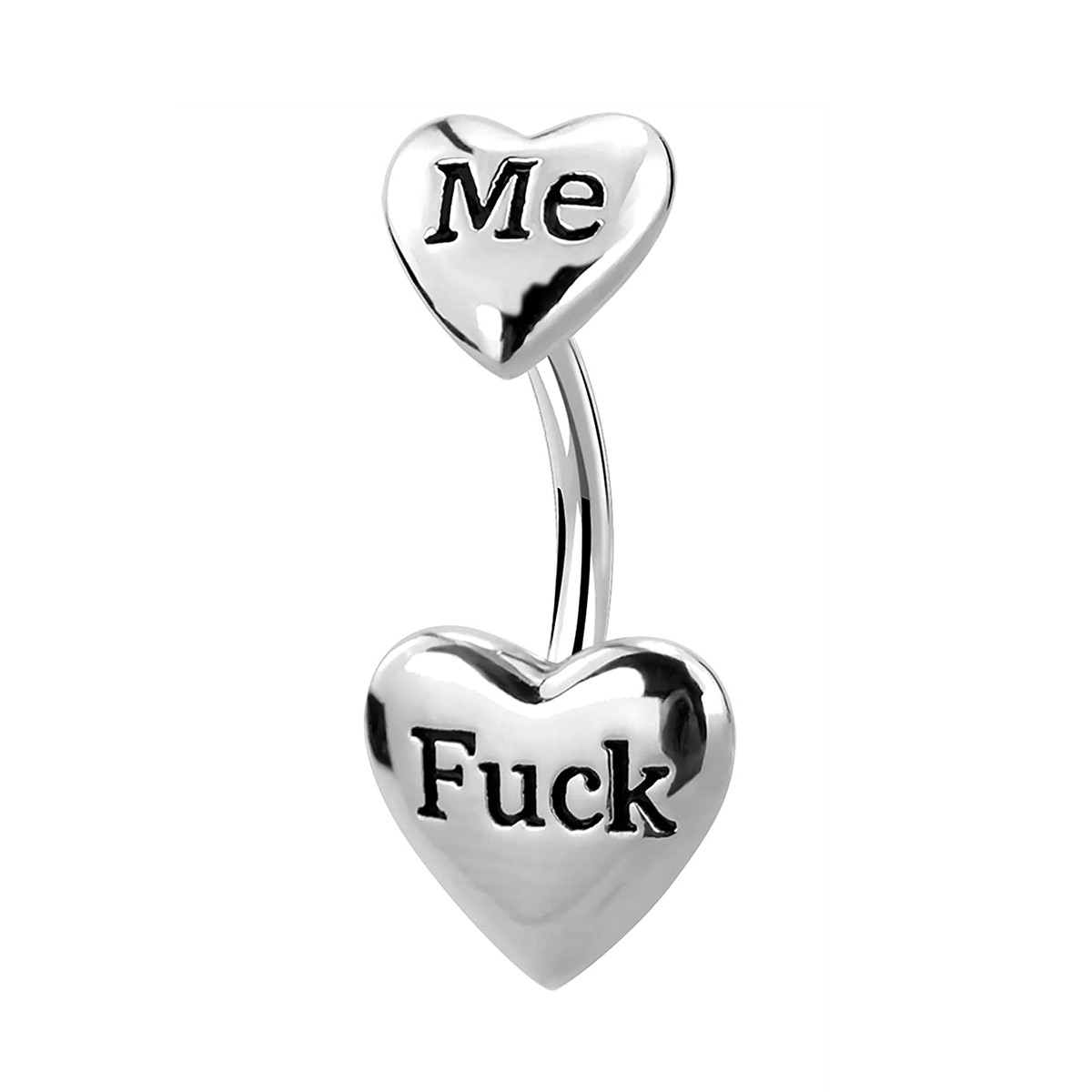 14g Belly Button Rings Heart Shap Barbell Navel Ring Cum Here CZ Navel Piercings