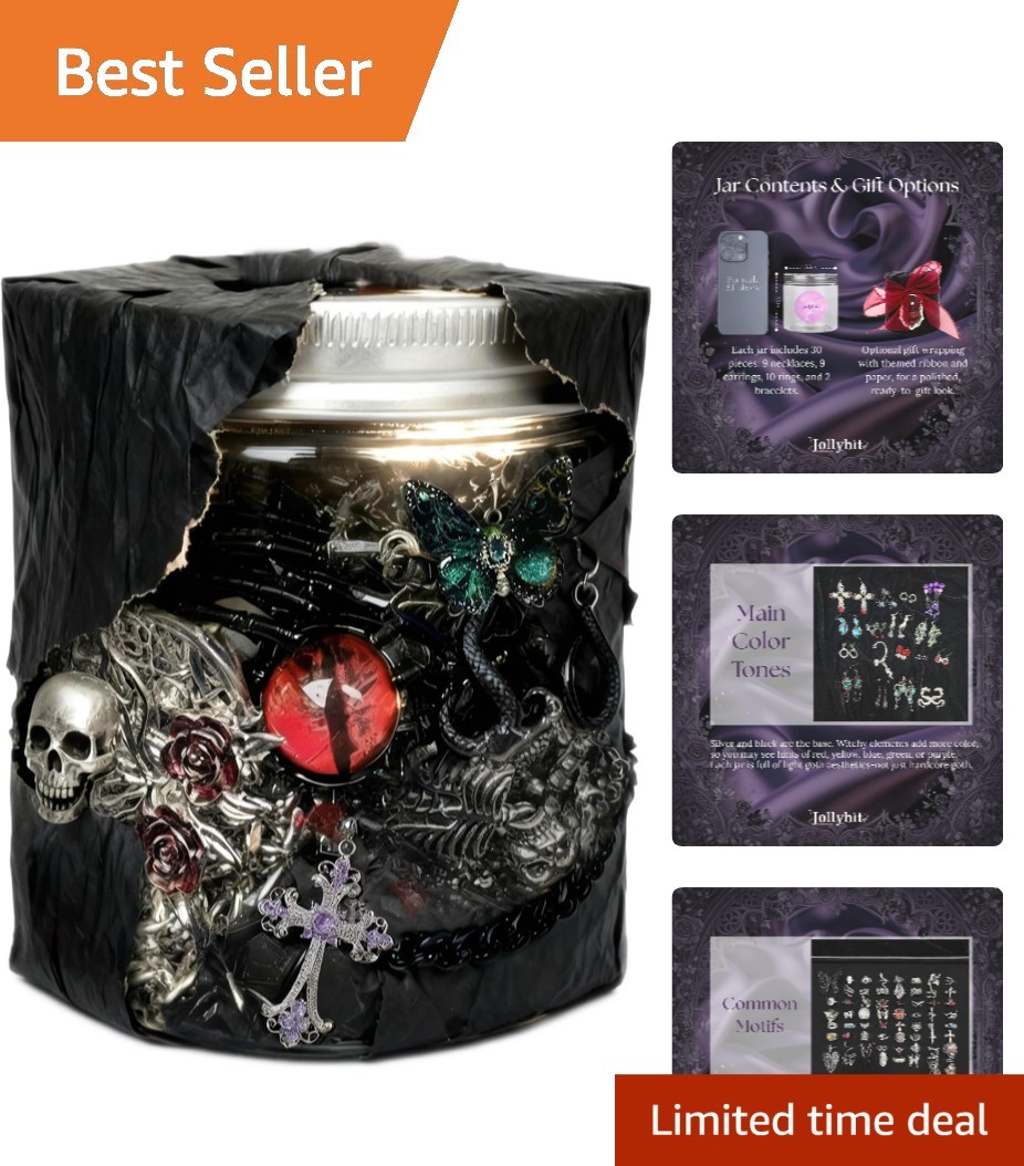 Gothic Fairycore Mystery Jewelry Jar – 30 Unique Pieces Gift for Women