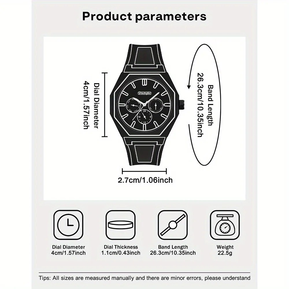 Minimalist Quartz Watch Men Women Silicone Band Numberless Casual Sports Wrist