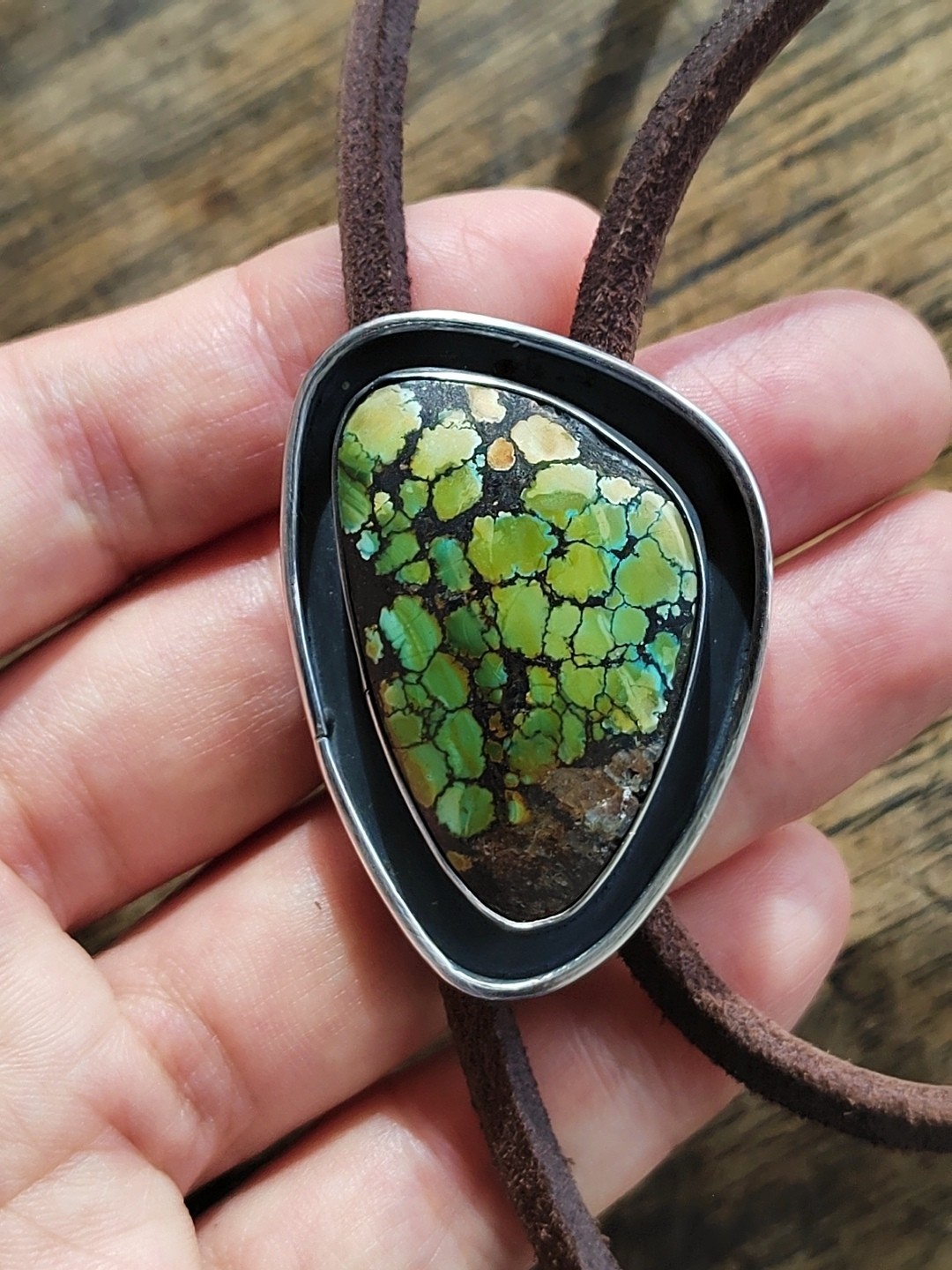 sterling silver turquoise bolo tie blue moon western cowboy necktie gift