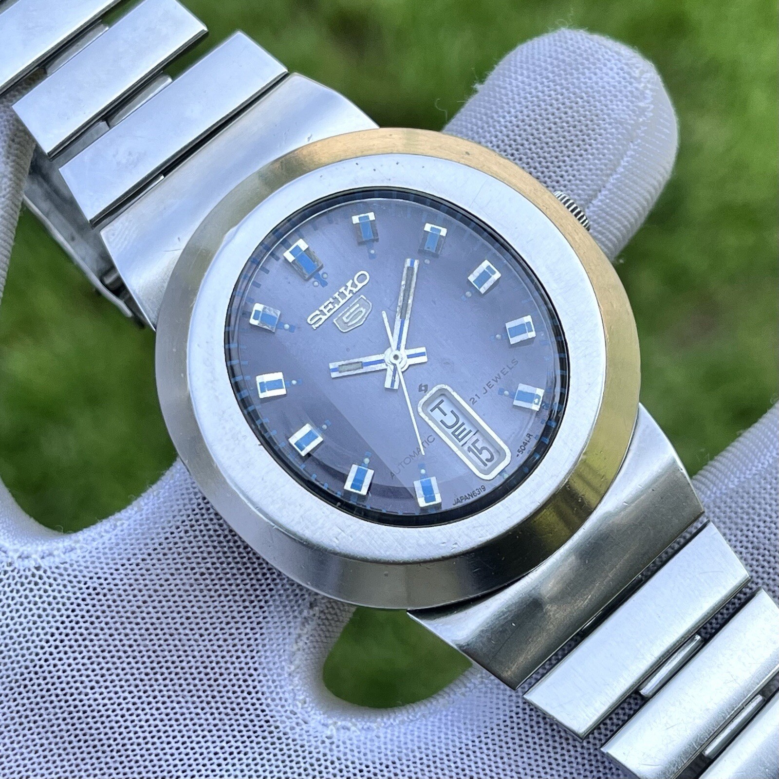 Rare Vintage Seiko 5 Diamatic Oval Shape Automatic Japan Men’s Watch 6319-5030