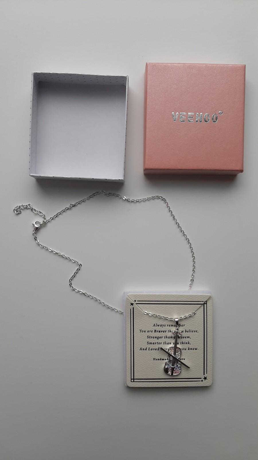 Rhinestone Violin Necklace For Women Or Girls Veehoo Brand