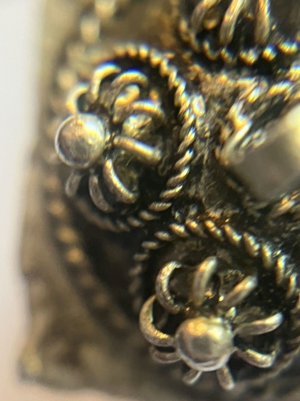 Antique Nepalese Or Tibetan Style Filigree Prayer Box Charm Sterling Silver