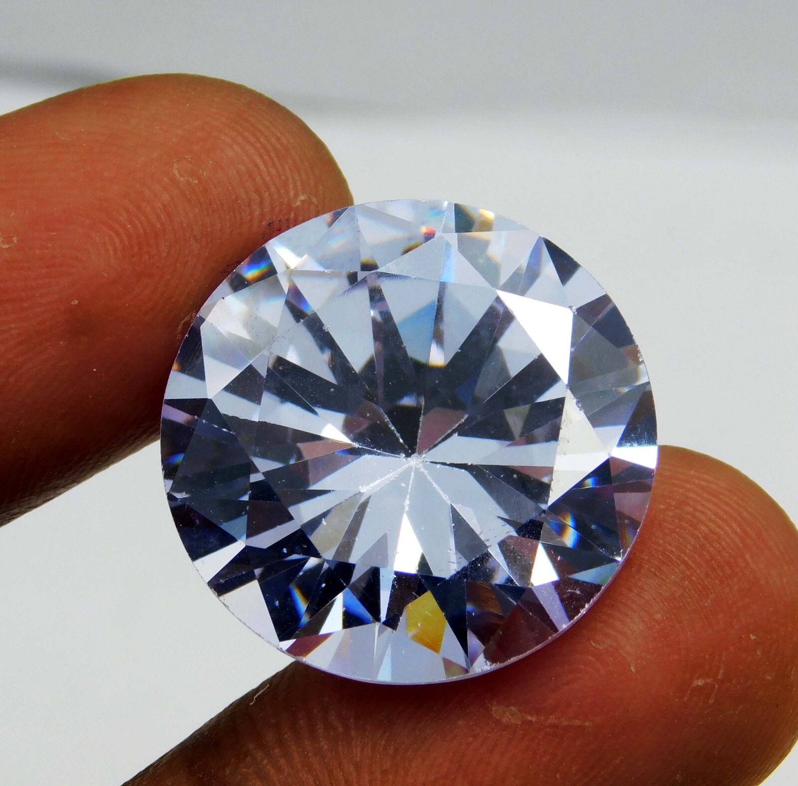 Natural 34.05 Ct Cambodian White Zircon Round Cut Loose Gemstone