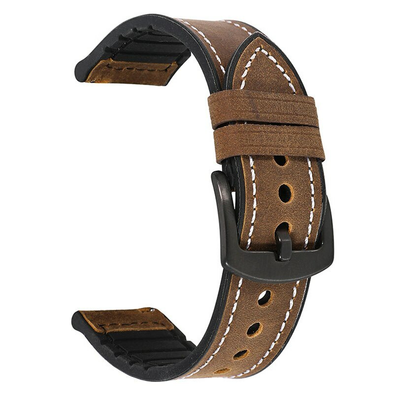 Camo TPU Leather Rubber Strap 22 20mm Watch Band For Samsung Galaxy Watch 6 5pro