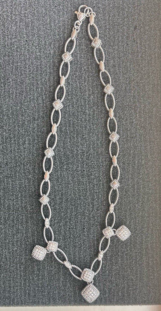 Judith Ripka Sterling Silver Necklace With Beautiful Diamonique