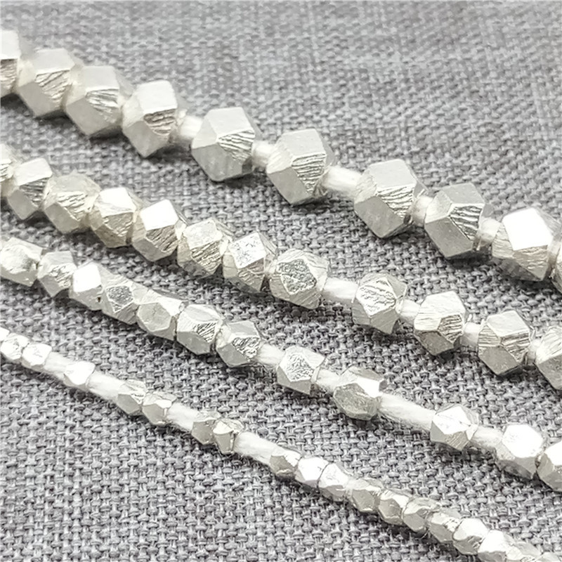 Thai Karen Hill Tribe Silver Faceted Hexagon Beads 1.5mm 2mm 2.5mm 3mm 3.5mm 4mm