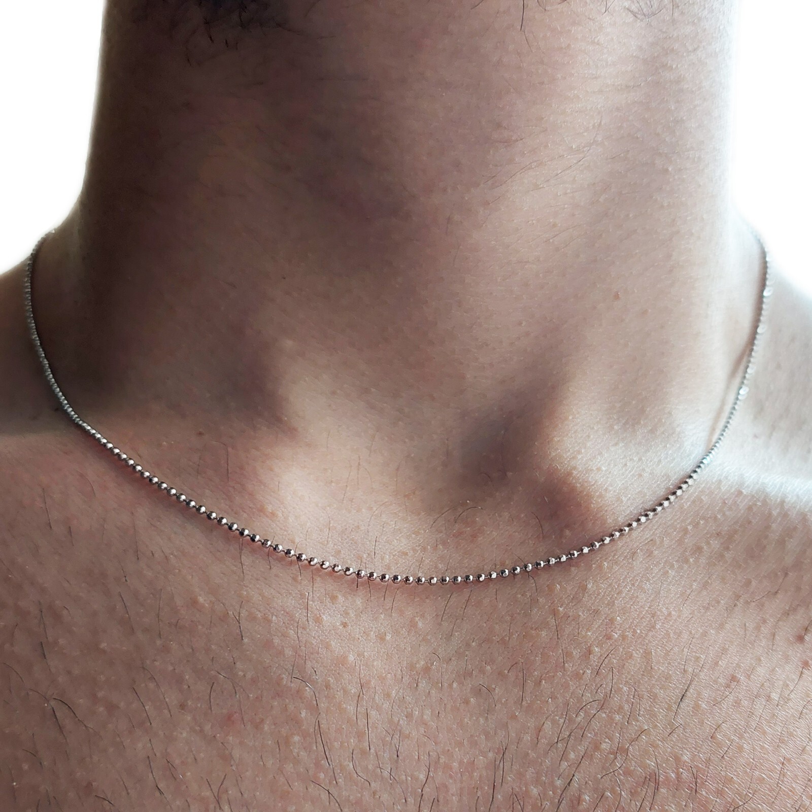 925 Silver Balls Chain Necklace Chain Balls Balls Men Women Various Sizes
